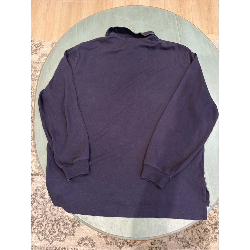 Polo Ralph Lauren Long Sleeve Polo Shirt XL Navy Blue Yellow Pony Cotton